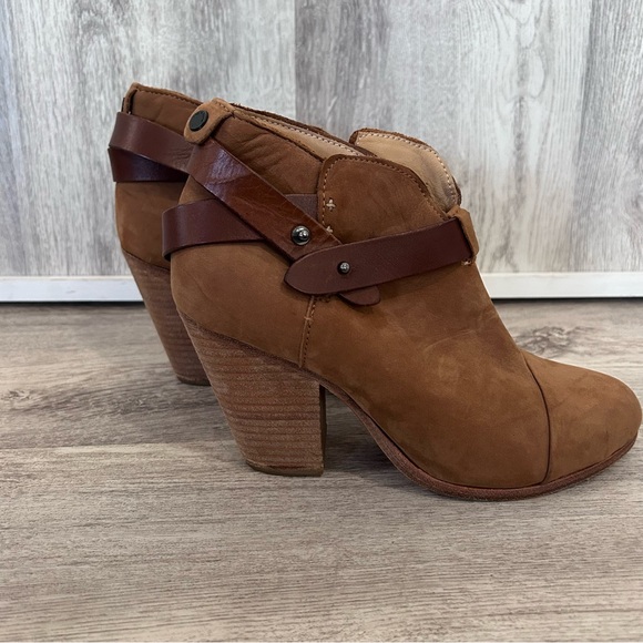 Rag & Bone Harrow Suede Ankle Bootie Women 8.5 38.5 Neutral Camel Brown Western - Picture 1 of 12